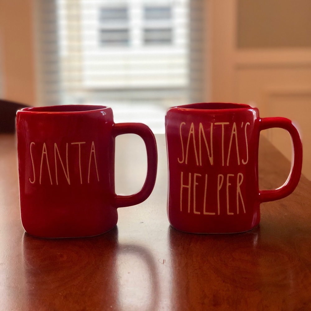 Rae Dunn Coffee Mugs Santa and Santa’s Helper